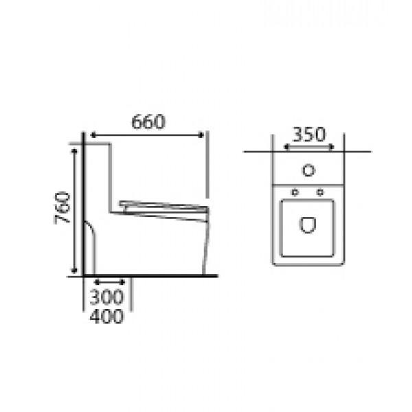 ảnh sản phẩm Bồn cầu một khối Gama GMBC908