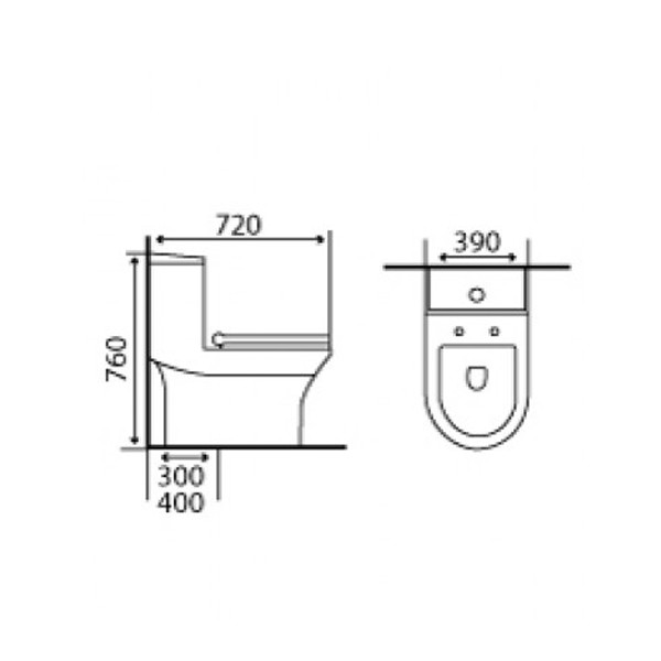 ảnh sản phẩm Bồn cầu một khối Gama GMBC931