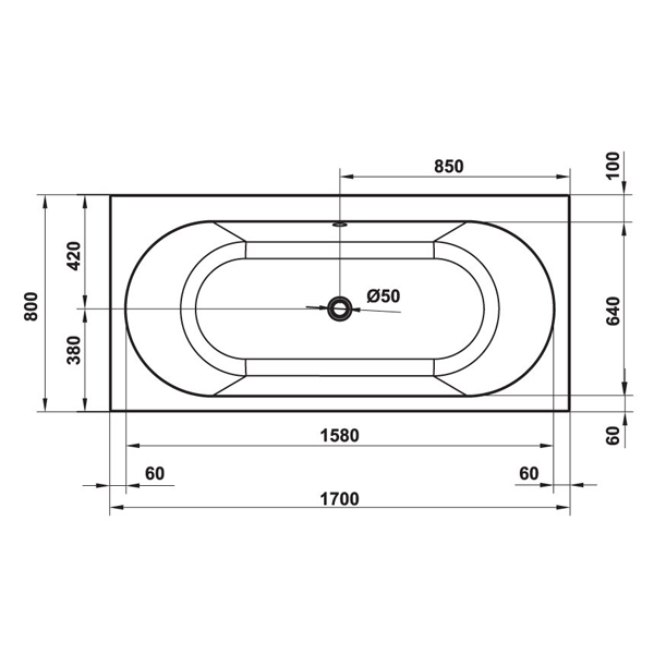 ảnh sản phẩm Bồn tắm âm Hafele Nagoya 1500 588.79.601