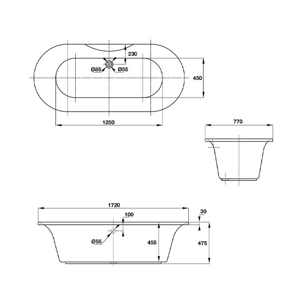 ảnh sản phẩm Bồn tắm âm tròn Hafele 588.55.603