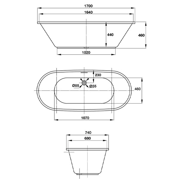 ảnh sản phẩm Bồn tắm Hafele âm ACTIVE 1700 588.55.680