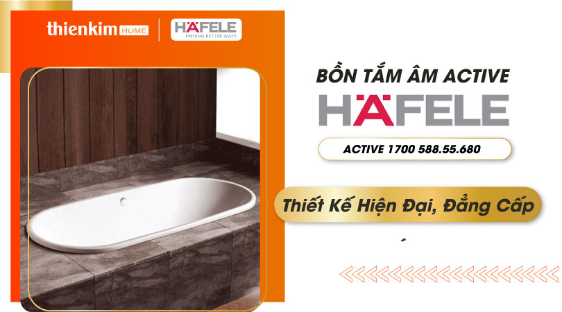 Thiết kế hiện đại, đẳng cấp Bồn tắm Hafele âm ACTIVE 1700 588.55.680