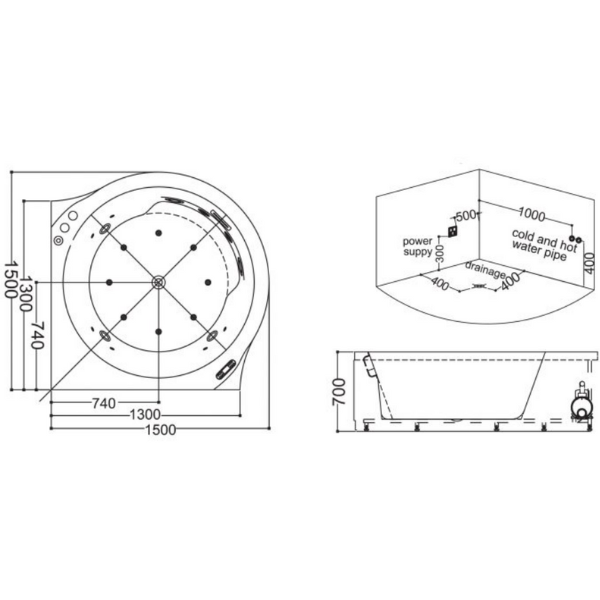 ảnh sản phẩm Bồn tắm massage Euroking EU-1310