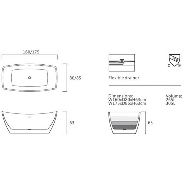 ảnh sản phẩm Bồn tắm Euroking EU-6033 Free Space 2