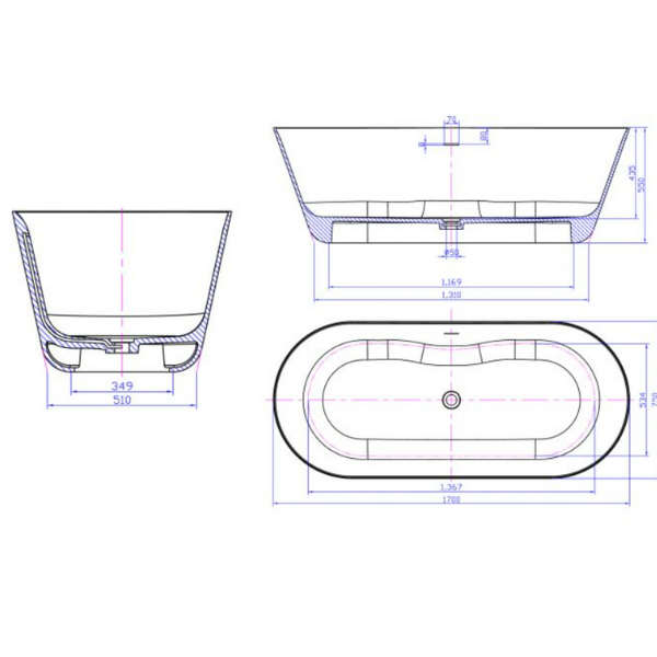 ảnh sản phẩm Bồn tắm Euroking EU-65160 Gray