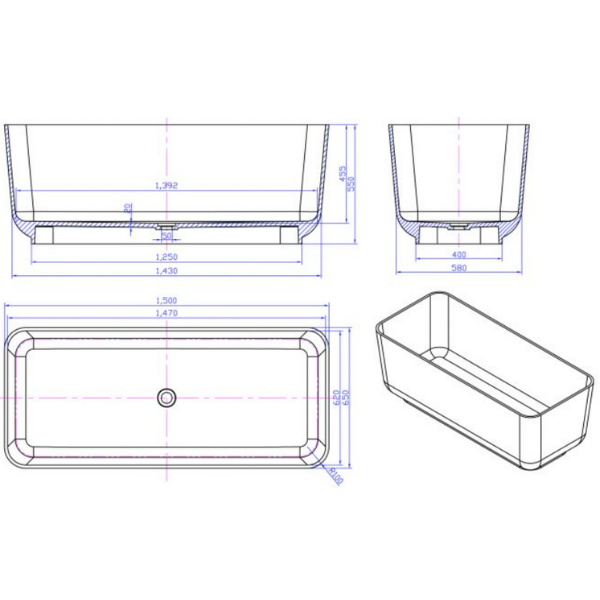 ảnh sản phẩm Bồn tắm Euroking EU-65180 Xám