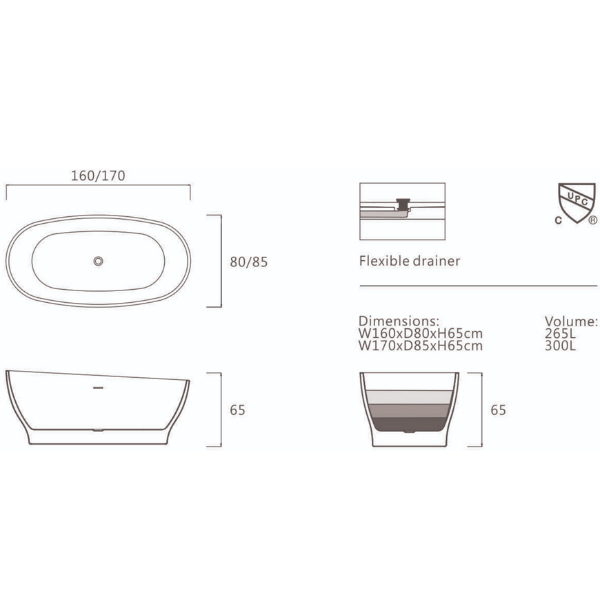 ảnh sản phẩm Bồn tắm Euroking IRENE EU-6036 Free Space