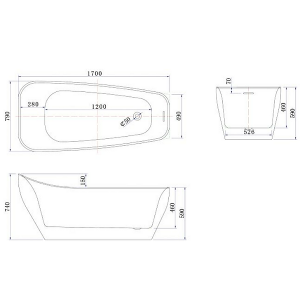 ảnh sản phẩm Bồn tắm nghệ thuật Nofer NG-1846