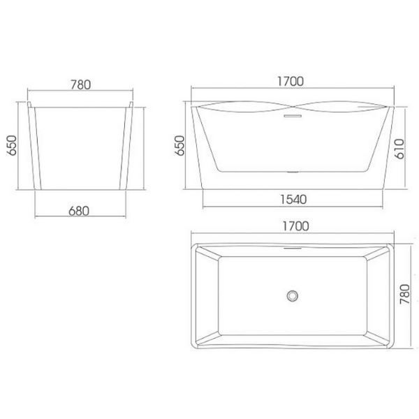 ảnh sản phẩm Bồn tắm Nofer NG-1873 (1700)