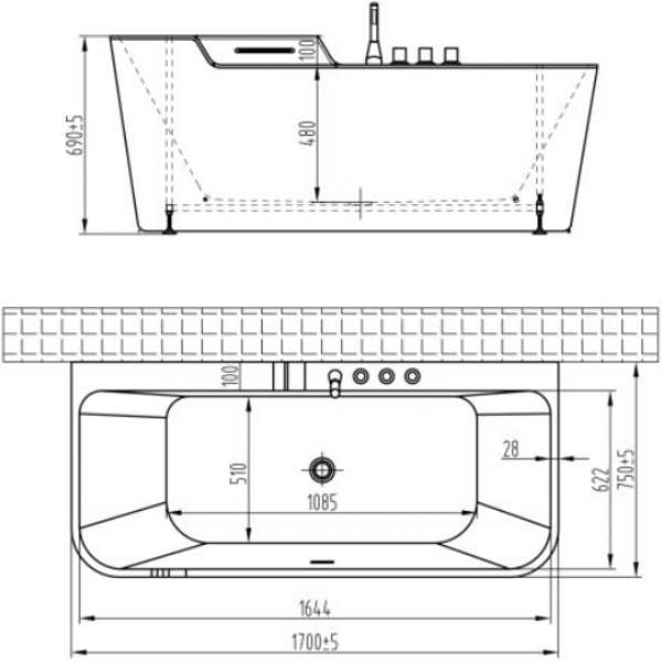 ảnh sản phẩm Bồn tắm Nofer NL-610B