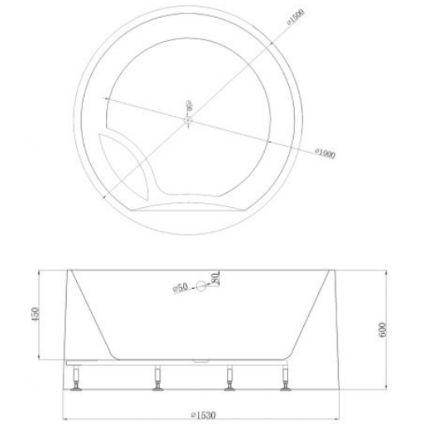 ảnh sản phẩm Bồn tắm tròn Nofer NG-3888 PLUS