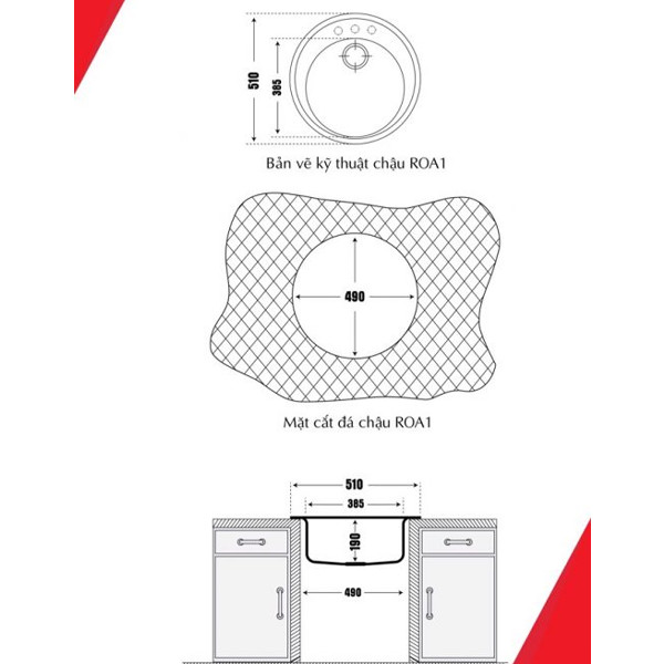 ảnh sản phẩm Chậu rửa chén Carysil ROA1-03