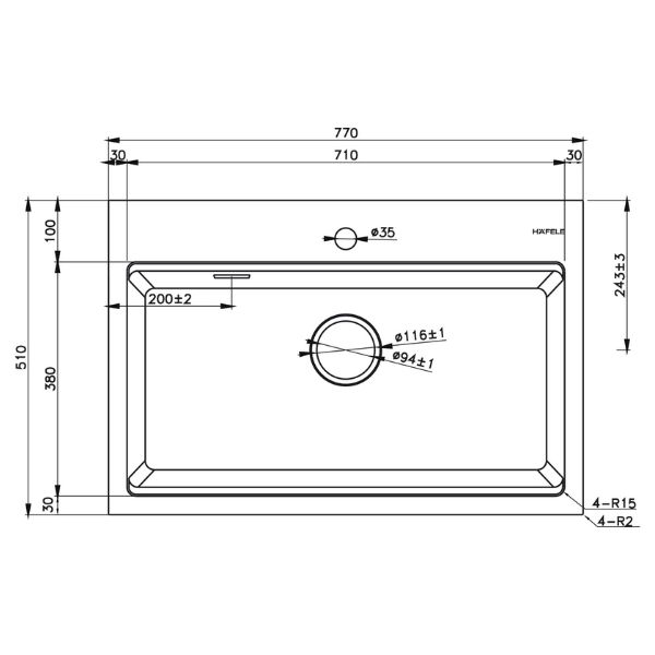 ảnh sản phẩm Chậu đá Hafele màu kem HS22-GEN1S90M 577.25.430