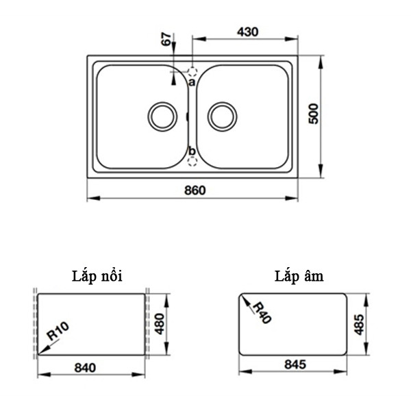 ảnh sản phẩm Chậu rửa chén Hafele Julius HS-GD8650 570.35.380