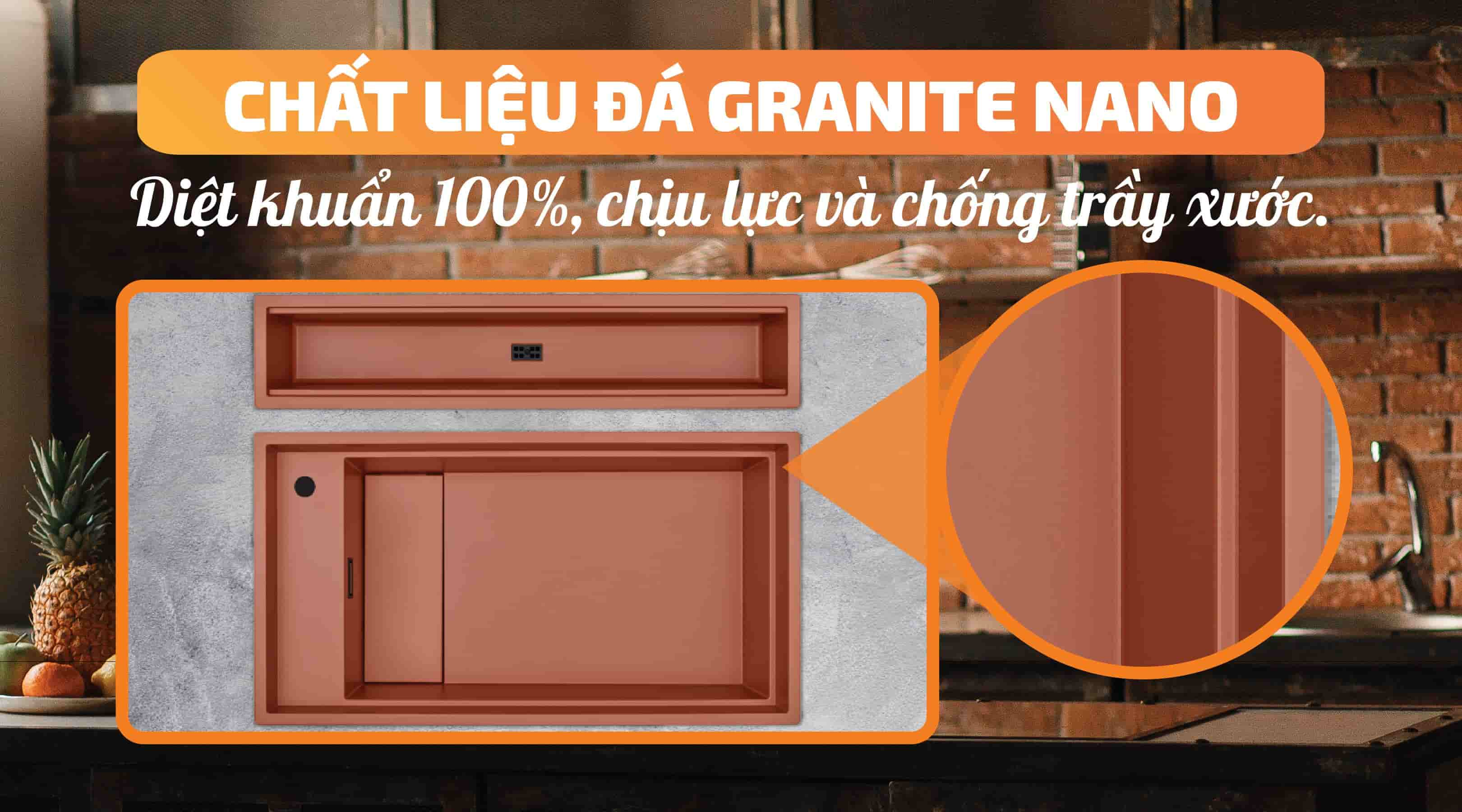 Chậu rửa ché Malloca K83S - MYST K83L - Chất liệu đá Granite Nano