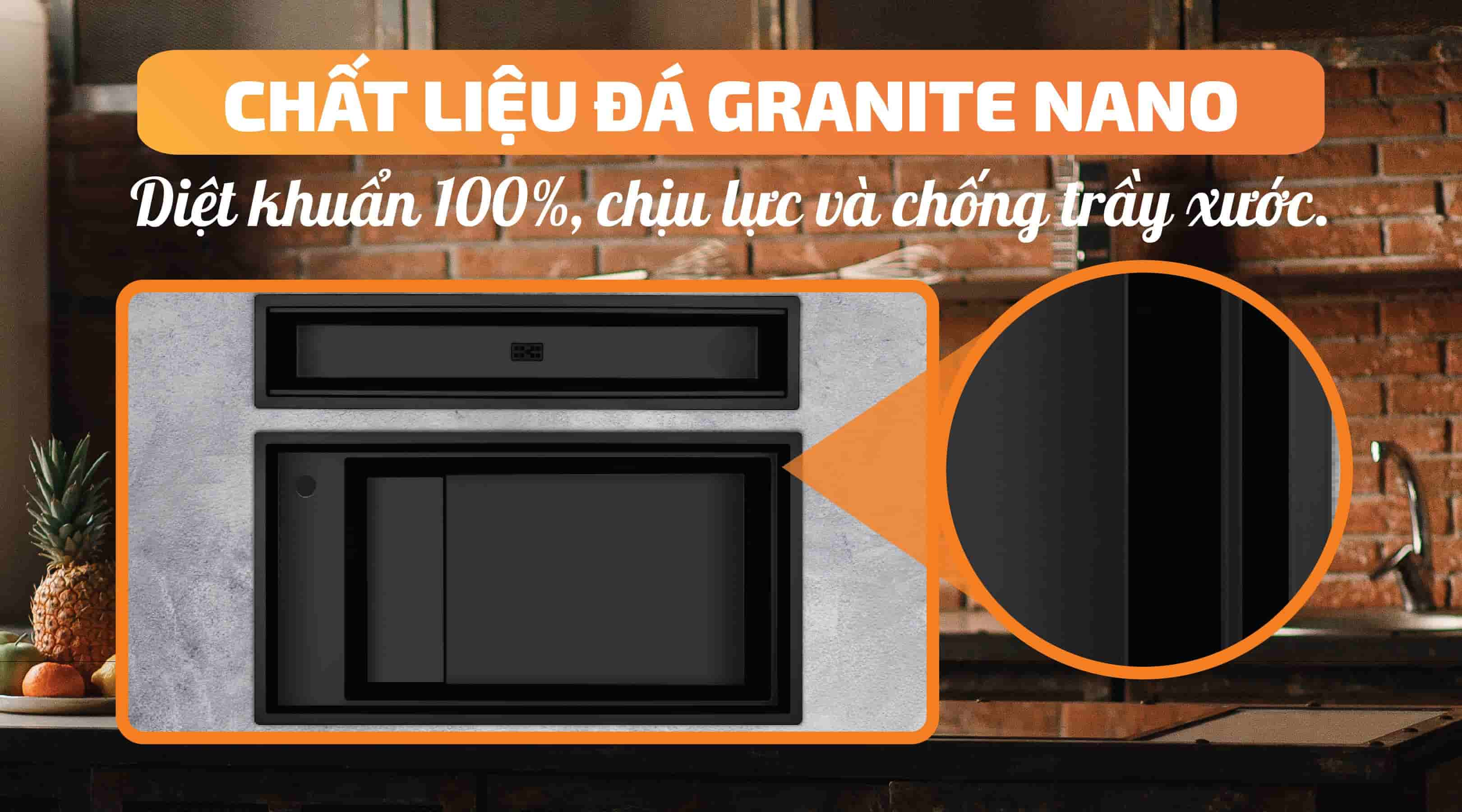 Chậu rửa chén Malloca K86S - MYST K86L - Chất liệu đá Granite Nano