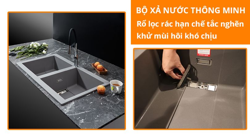 Chậu rửa chén Malloca - Bề mặt phủ Nano Bạc