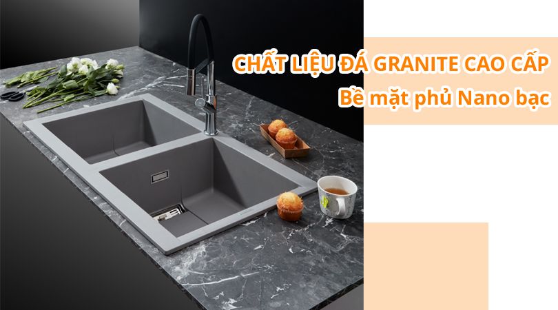 Chậu rửa chén Malloca - Chất liệu đá Granite cao cấp