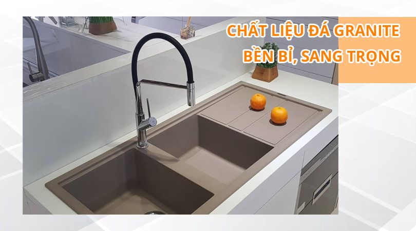 Chậu rửa chén Malloca TORTORA K-50043 - Chất liệu đá Granite cao cấp