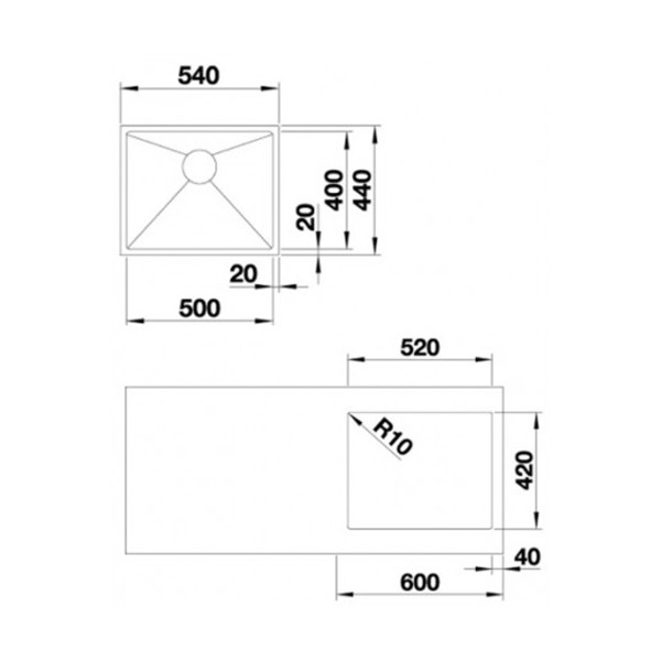 ảnh sản phẩm Chậu rửa chén Hafele Blanco QUATRUS R15 500-IU 570.27.159