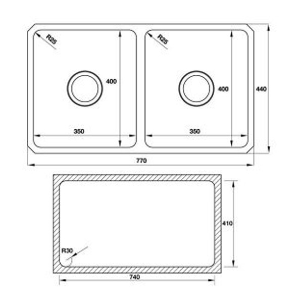 ảnh sản phẩm Chậu rửa chén Hafele HS-SD7744 567.23.020