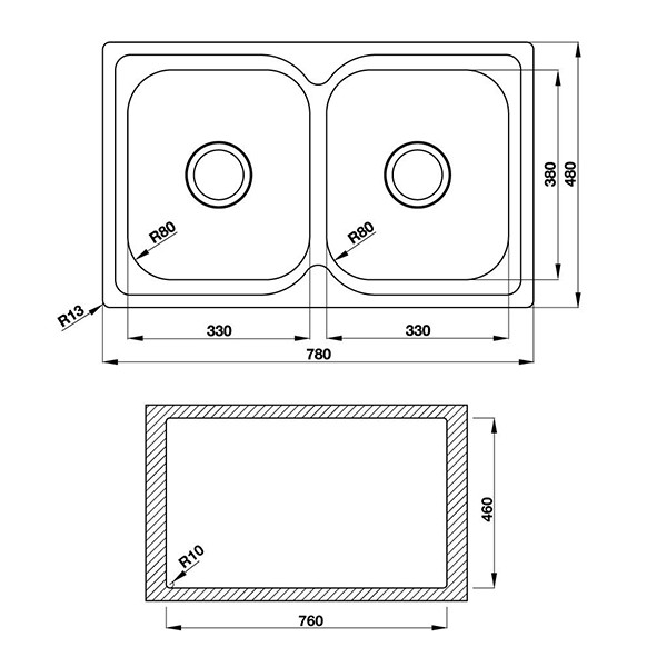 ảnh sản phẩm Chậu rửa chén Hafele HS19-SSN2R90 567.23.010