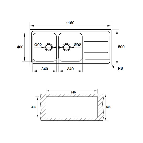 ảnh sản phẩm Chậu rửa chén Hafele VALERAN HS-SDD11650 565.86.361