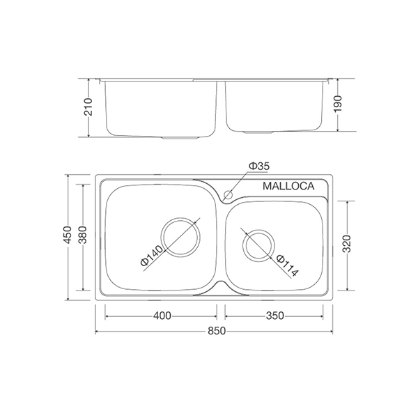 ảnh sản phẩm Chậu rửa chén Malloca MS 1011 NEW