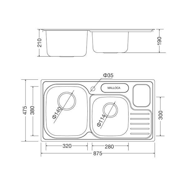 ảnh sản phẩm Chậu rửa chén Malloca MS 1024