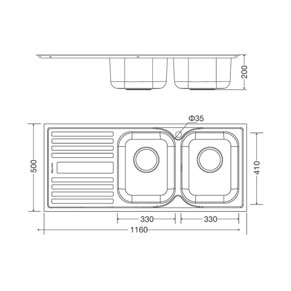 ảnh sản phẩm Chậu rửa chén Malloca MS 1025L NEW