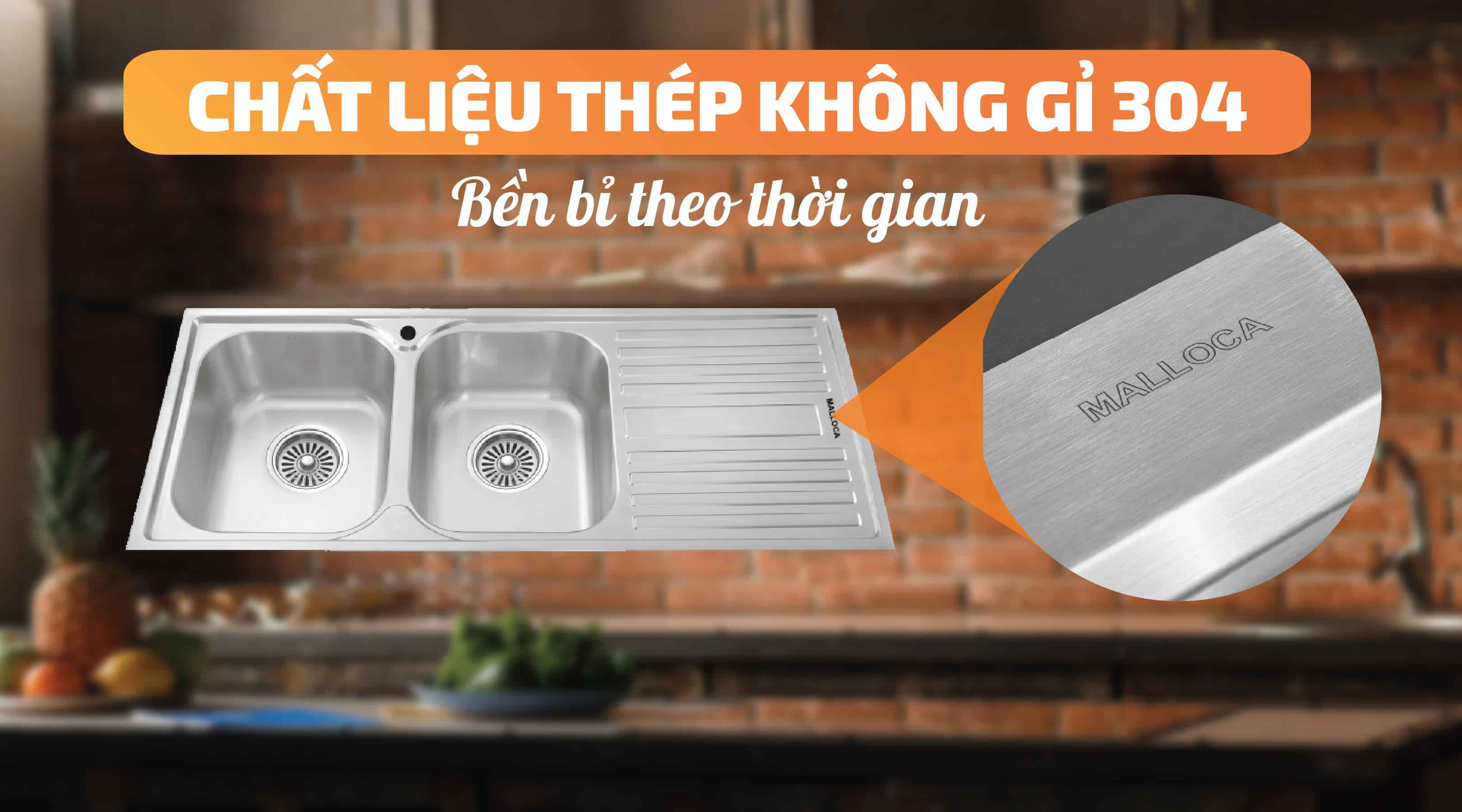 Chậu rửa chén MS 1025R NEW - Chất liệu thép không gỉ