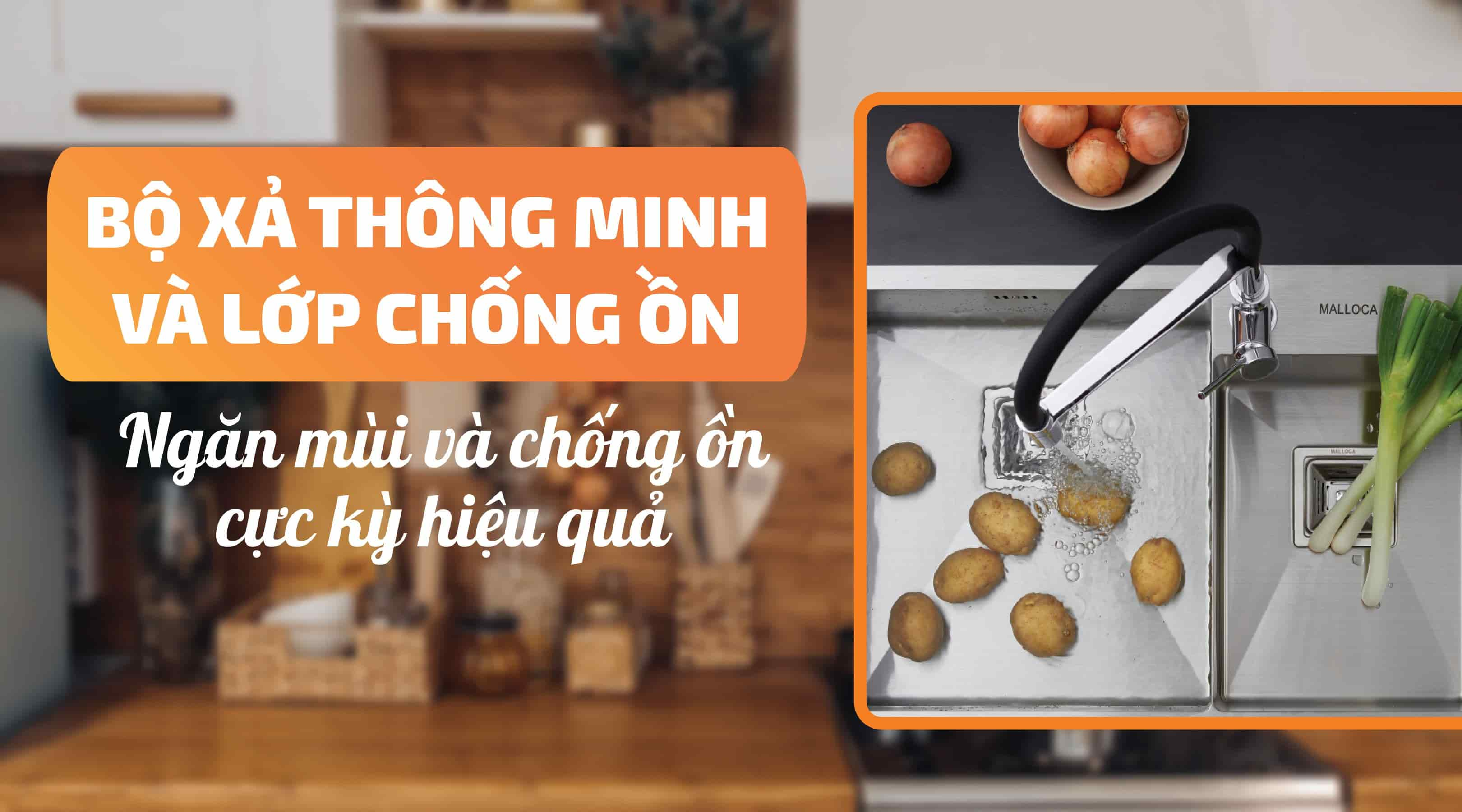 Chậu rửa chén Malloca MS 620T - Bộ xả ngăn mùi hiệu quả