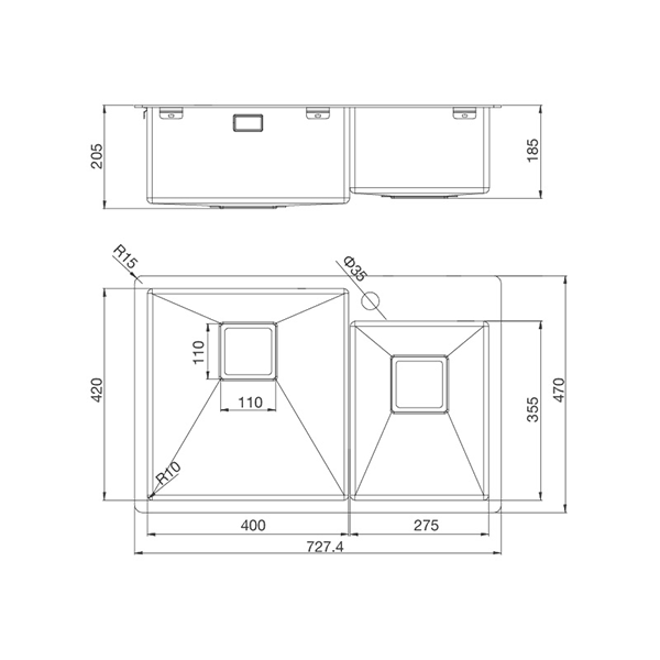 ảnh sản phẩm Chậu rửa chén Malloca MS 620T