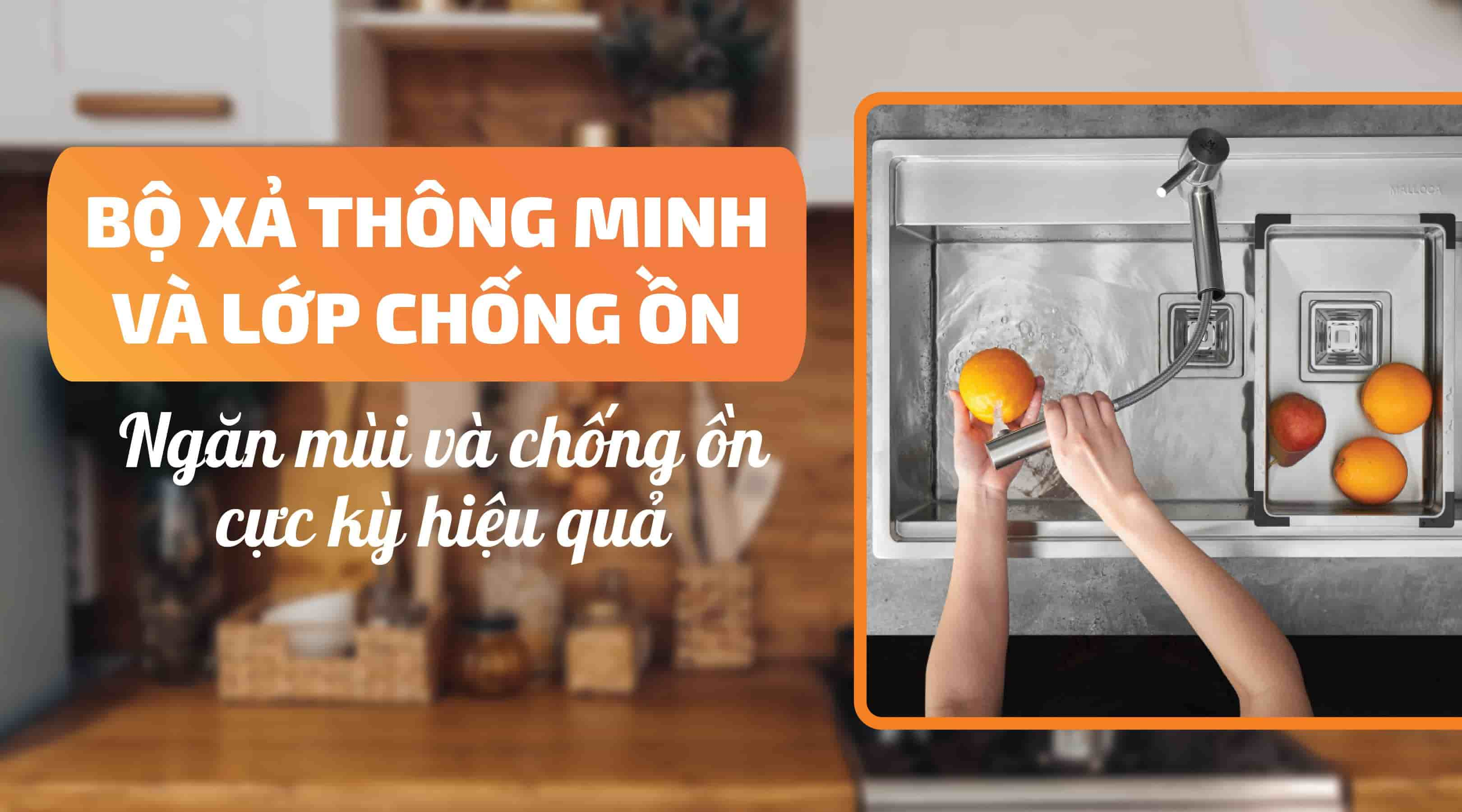 Chậu rửa chén Malloca MS 6302T - Bộ xả thông minh và chống ồn