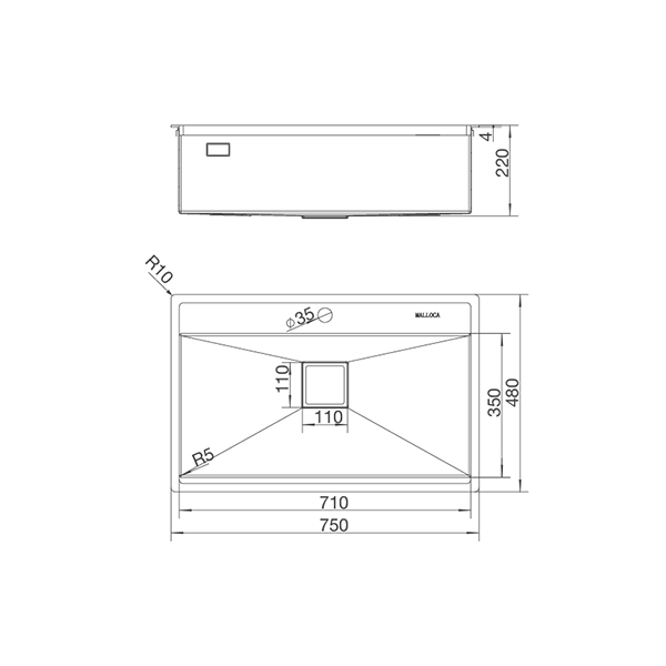 ảnh sản phẩm Chậu rửa chén Malloca MS 6302T