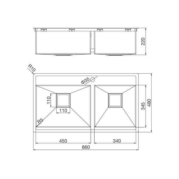 ảnh sản phẩm Chậu rửa chén Malloca MS 6304T