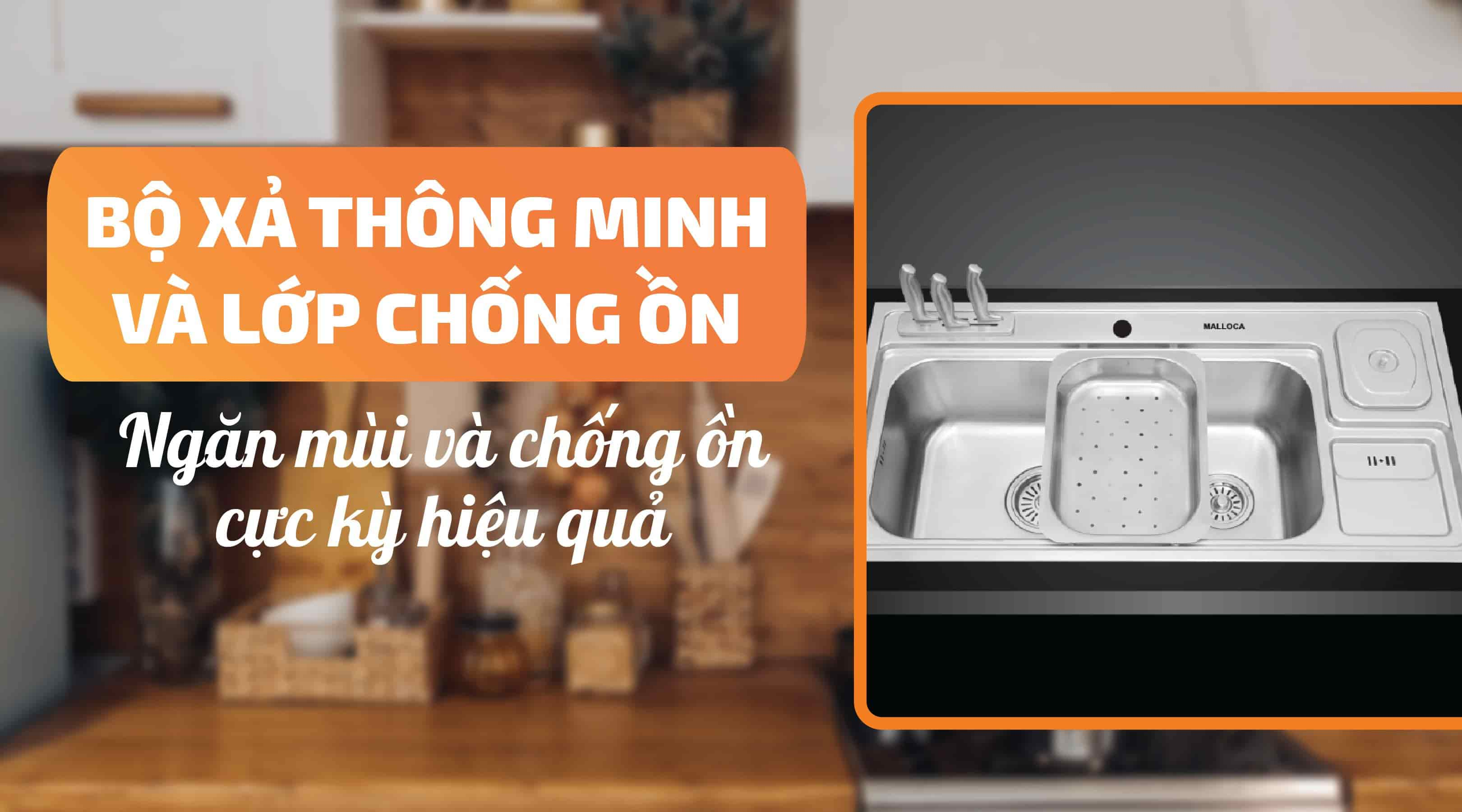 Chậu rửa chén Malloca MS 8809 - Ngăn mùi và chống ồn hiệu quả