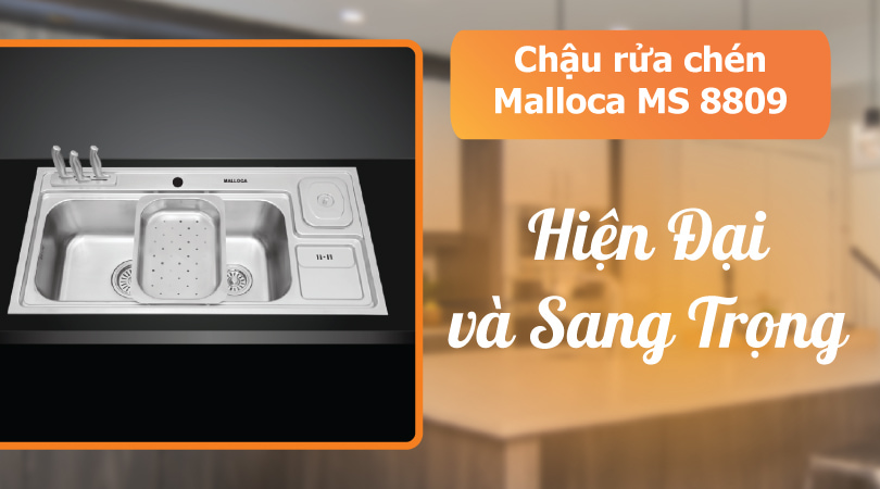 Chậu rửa chén Malloca MS 8809 - Thiết kế hiện đại và sang trọng