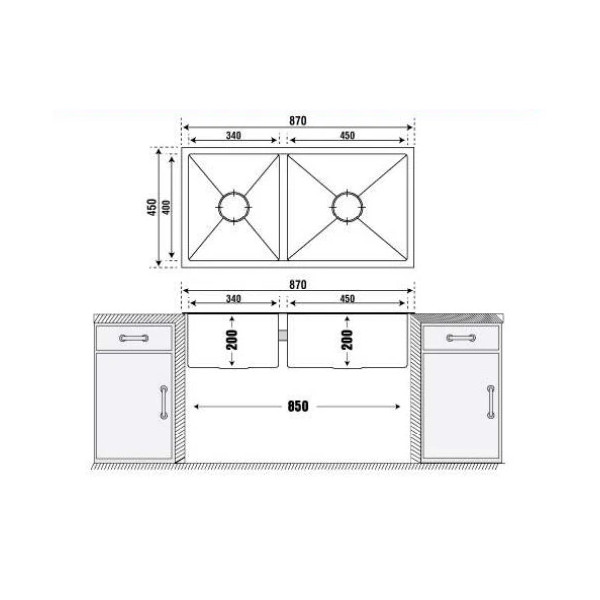 ảnh sản phẩm Chậu rửa chén Pona Inox PNI1-8745