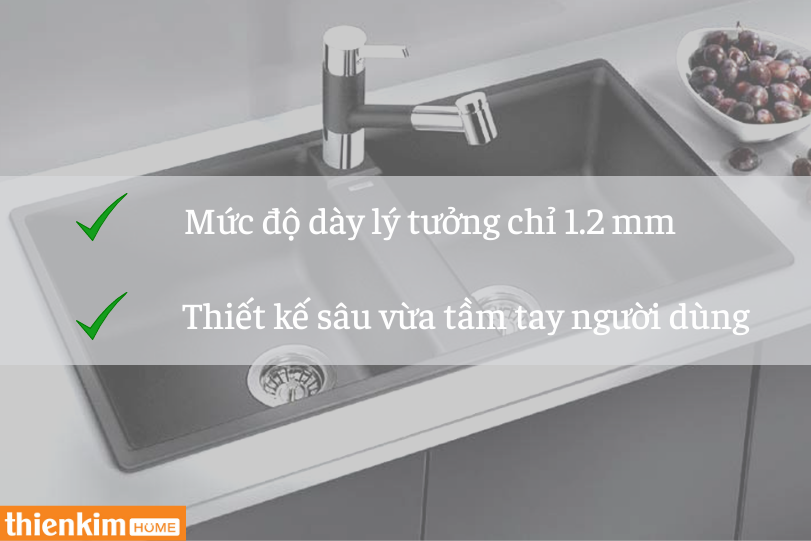 Chậu rửa chén Hafele Blancozia 9 - 567.68.949 độ dày lý tưởng