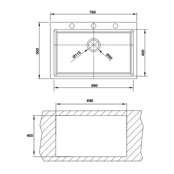 ảnh sản phẩm Chậu rửa chén Hafele HS-G7650 565.84.381