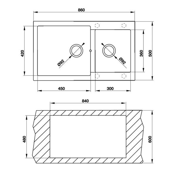 ảnh sản phẩm Chậu rửa chén Hafele HS-G8650 565.83.251