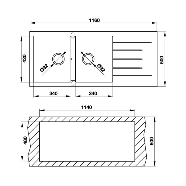 ảnh sản phẩm Chậu rửa chén Hafele HS-GS11650 565.88.511