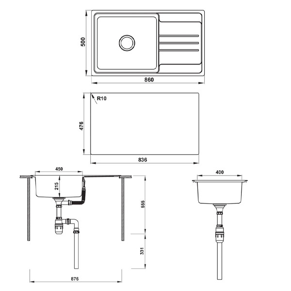 ảnh sản phẩm Chậu rửa chén Hafele HS20-SSN1S60 567.20.266