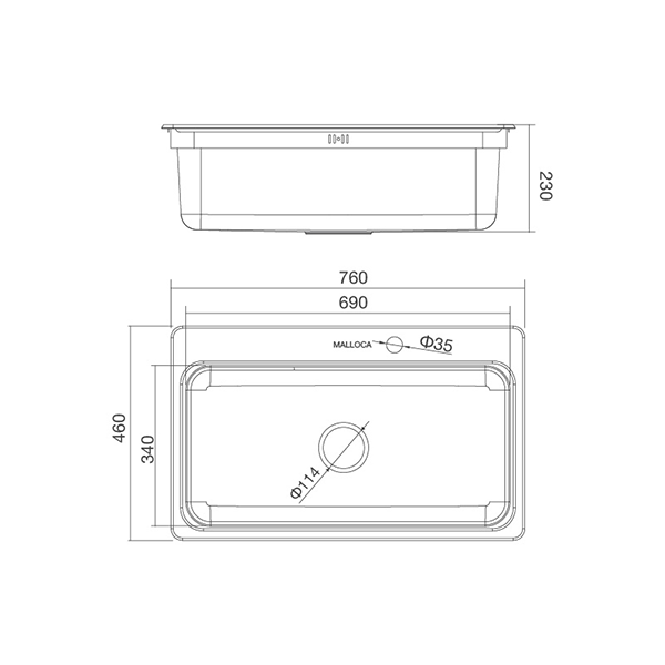 ảnh sản phẩm Chậu rửa chén Malloca MS 1022D