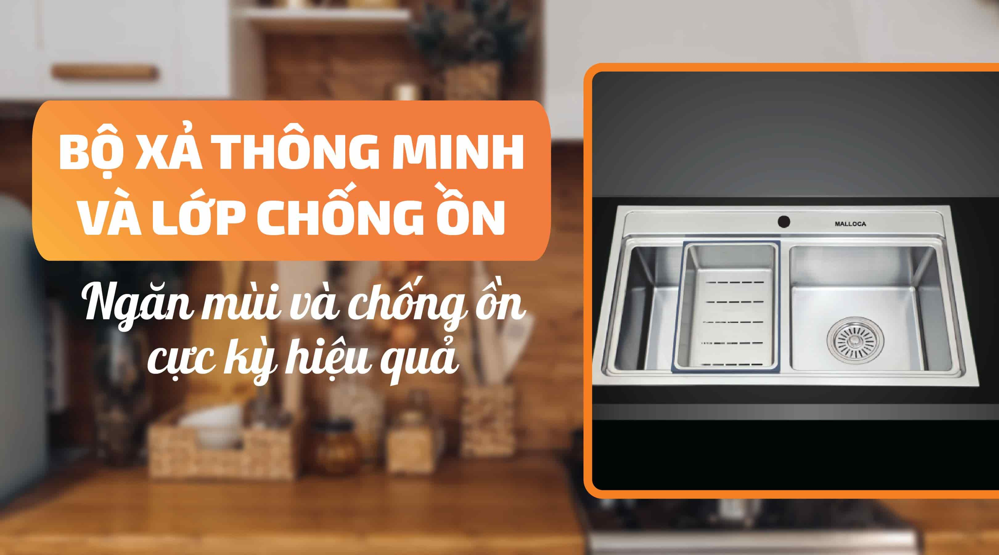 Chậu rửa chén Mallocs MS 8812 - Ngăn mùi và chống ồn hiệu quả