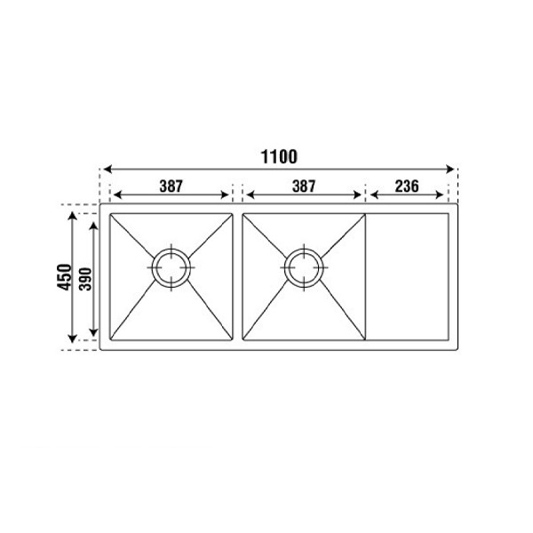 ảnh sản phẩm Chậu rửa chén Pona PNI1-11045 Inox