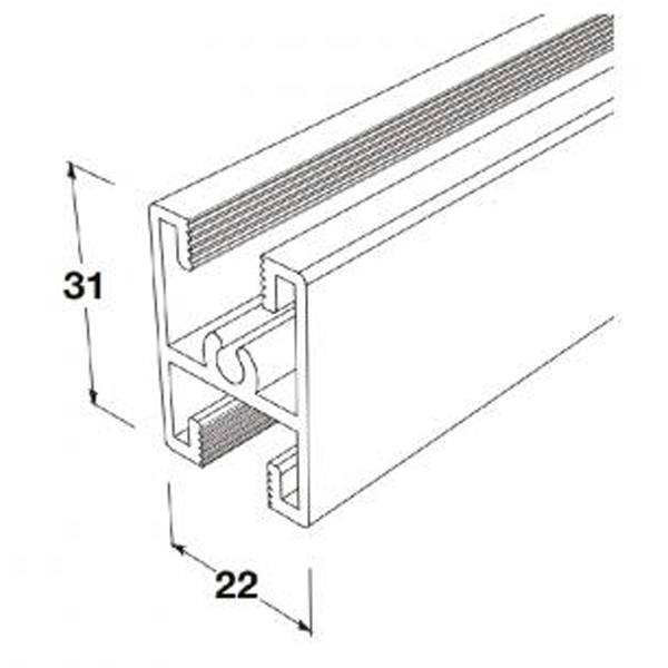 ảnh sản phẩm Khung chia giữa màu đen 6m Hafele 403.75.314