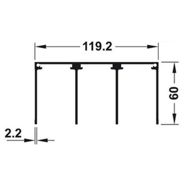 ảnh sản phẩm Ray ba dẫn hướng trên Hafele 403.71.960