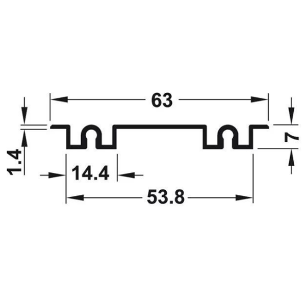 ảnh sản phẩm Ray đôi âm dưới màu bạc Hafele 403.78.960